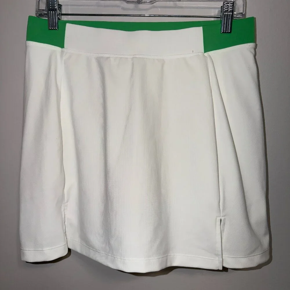 Kyodan White Athletic Skort Skirt Green Waistband Women’s Size M Activewear - Picture 2 of 5